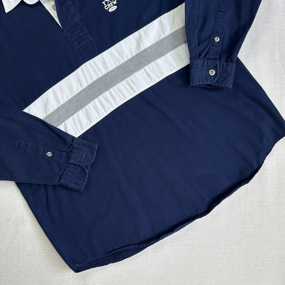Vtg 1994 Tommy Hilfiger Crew Rowing Rugby Polo Shirt Men Large Navy Blue Preppy - Picture 3 of 8
